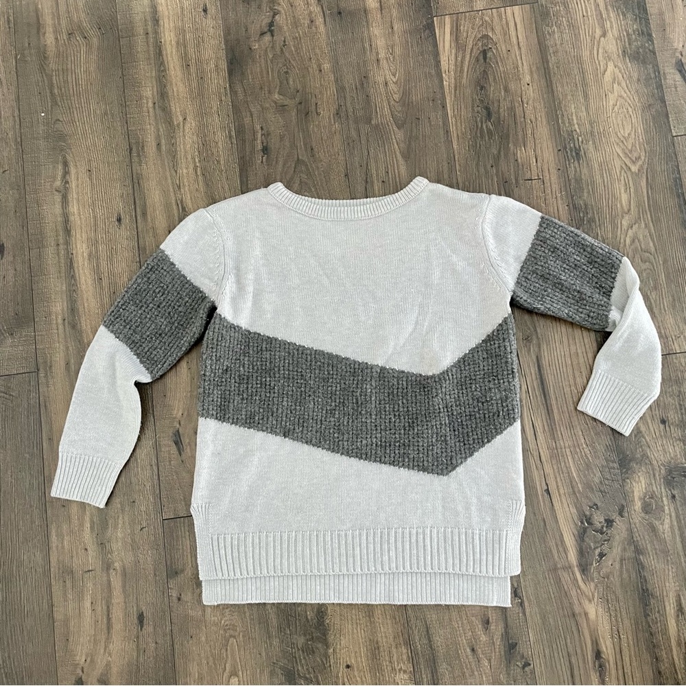 Duffy Gray Striped Crew Neck Sweater Size M